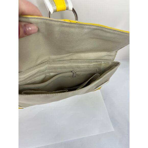 Vintage Yellow/Tan Retro Clutch Purse, Rare Find! - Picture 7 of 7